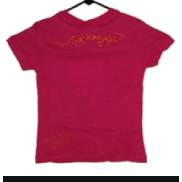 Ed Hardy Toddler Tee Size 2 Pink Bee Dragon w/ Cowboy Hat Rhinestones NWT - Picture 3 of 8